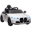 MACCHINA ELETTRICA PER BAMBINI A LICENZA BMW M4 CON TELECOMANDO, CLACSON E FARI, 108X69.5X51 CM, BIANCA