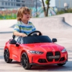 MACCHINA ELETTRICA PER BAMBINI A LICENZA BMW M4 CON TELECOMANDO, CLACSON E FARI, 108X69.5X51 CM, ROSSA