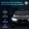 MACCHINA ELETTRICA PER BAMBINI A LICENZA BMW M4 CON TELECOMANDO, CLACSON E FARI, 108X69.5X51 CM, NERA