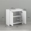 MOBILE SOTTOLAVABO BAGNO CON 2 ANTE DECORATE E INTAGLIO A U PER TUBI, 60X30X60CM, BIANCO