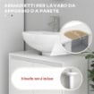 MOBILE SOTTOLAVABO BAGNO CON 2 ANTE DECORATE E INTAGLIO A U PER TUBI, 60X30X60CM, BIANCO