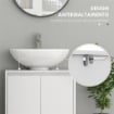 MOBILE SOTTOLAVABO BAGNO CON 2 ANTE DECORATE E INTAGLIO A U PER TUBI, 60X30X60CM, BIANCO