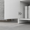 MOBILE SOTTOLAVABO BAGNO CON 2 ANTE DECORATE E INTAGLIO A U PER TUBI, 60X30X60CM, BIANCO