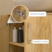 MOBILETTO BAGNO SOTTOLAVABO SOSPESO A 2 ANTE CON 2 RIPIANI IN LEGNO, COLORE NATURALE