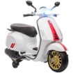 MOTO ELETTRICA PER BAMBINI A LICENZA VESPA CON ROTELLE, FANALE E MUSICA, IN PP E METALLO, 107X47X73 CM, BIANCO