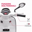 MOTO ELETTRICA PER BAMBINI A LICENZA VESPA CON ROTELLE, FANALE E MUSICA, IN PP E METALLO, 107X47X73 CM, BIANCO