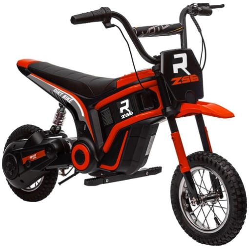 MOTO ELETTRICA PER BAMBINI CON ACCELERATORE MANUALE, 2 VELOCITÀ 8-16KM/H, ETÀ 8-12 ANNI, ROSSO