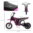 MOTO ELETTRICA PER BAMBINI CON ACCELERATORE MANUALE, 2 VELOCITÀ 8-16KM/H, ETÀ 8-12 ANNI, ROSA