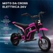 MOTO ELETTRICA PER BAMBINI CON ACCELERATORE MANUALE, 2 VELOCITÀ 8-16KM/H, ETÀ 8-12 ANNI, ROSA