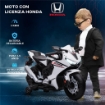 MOTO ELETTRICA PER BAMBINI CON LICENZA HONDA, BATTERIA 6V RICARICABILE, VELOCITÓ 3KM/H, BIANCO