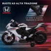 MOTO ELETTRICA PER BAMBINI CON LICENZA HONDA, BATTERIA 6V RICARICABILE, VELOCITÓ 3KM/H, BIANCO