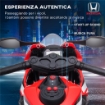 MOTO ELETTRICA PER BAMBINI CON LICENZA HONDA, BATTERIA 6V RICARICABILE, VELOCITÓ 3KM/H, ROSSO