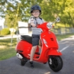 MOTO ELETTRICA PER BAMBINI DESIGN VESPA, BATTERIA 6V CON SUONI E LUCI, ETÀ 3-6 ANNI, ROSSO