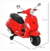 MOTO ELETTRICA PER BAMBINI DESIGN VESPA, BATTERIA 6V CON SUONI E LUCI, ETÀ 3-6 ANNI, ROSSO