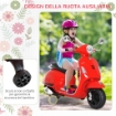 MOTO ELETTRICA PER BAMBINI DESIGN VESPA, BATTERIA 6V CON SUONI E LUCI, ETÀ 3-6 ANNI, ROSSO