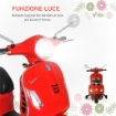 MOTO ELETTRICA PER BAMBINI DESIGN VESPA, BATTERIA 6V CON SUONI E LUCI, ETÀ 3-6 ANNI, ROSSO