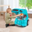 OFFICINA CAMION GIOCATTOLO PER BAMBINI 3-5 ANNI A 61 PEZZI CON MANIGLIA, IN ABS E PP, 40X39X47 CM, NERO E AZZURRO