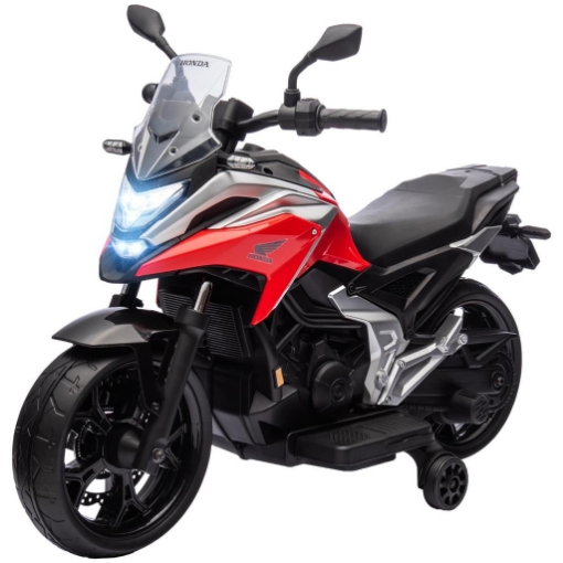 MOTO ELETTRICA PER BAMBINI 3-6 ANNI LICENZA HONDA CON FARI, MUSICA E ROTELLE, 107X46X75 CM, ROSSO