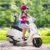 MOTO ELETTRICA PER BAMBINI DESIGN VESPA, BATTERIA 6V CON SUONI E LUCI, ETÀ 3-6 ANNI, BIANCO