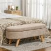 PANCA FONDO LETTO IMBOTTITA CON SPAZIO PORTAOGGETTI A SCOMPARSA, IN LEGNO E POLIESTERE, 110X40X43 CM, BEIGE