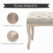 PANCA FONDOLETTO VINTAGE CON SEDUTA IMBOTTITA IN TESSUTO E GAMBE IN LEGNO, 110X40X48CM, BEIGE