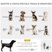 PASSEGGINO PER CANI PICCOLI PIEGHEVOLE A 3 RUOTE CON COPERTURA ANTIPIOGGIA E CESTINO, CACHI