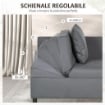 POLTRONA LETTO 3 IN 1 CON SCHIENALE RECLINABILE, IN TESSUTO EFFETTO LINO E LEGNO, 98X69X65 CM, GRIGIO SCURO