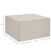 POGGIAPIEDI 2 IN 1 CON RIVESTIMENTO RIMOVIBILE IN TESSUTO EFFETTO LINO, 75X75X41 CM, BEIGE