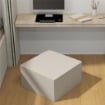 POGGIAPIEDI 2 IN 1 CON RIVESTIMENTO RIMOVIBILE IN TESSUTO EFFETTO LINO, 75X75X41 CM, BEIGE