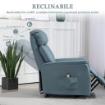 POLTRONA RELAX RECLINABILE ALZAPERSONE ELETTRICA CON TELECOMANDO E POGGIAPIEDI, 80X94X104CM AZZURRO