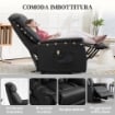 POLTRONA RELAX RECLINABILE ALZAPERSONE ELETTRICA CON TELECOMANDO E POGGIAPIEDI, 80X94X104CM NERO