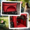 PASSEGGINO PER CANI PICCOLI PIEGHEVOLE CON MANIGLIONE GIREVOLE E RUOTE CON FRENI, 76.5X52X95CM, ROSSO