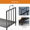 PORTALEGNA PER CAMINO 15KG MAX PER INTERNO ED ESTERNO CON 2 MANIGLIE, IN METALLO, 44.5X33X46.5 CM, NERO