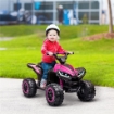 QUAD ELETTRICO PER BAMBINI 12V, 2 VELOCITÓ, RUOTE LARGHE CON SOSPENSIONI E FARI LED, ETÓ 3-5 ANNI, ROSA