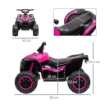 QUAD ELETTRICO PER BAMBINI 12V, 2 VELOCITÓ, RUOTE LARGHE CON SOSPENSIONI E FARI LED, ETÓ 3-5 ANNI, ROSA