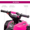 QUAD ELETTRICO PER BAMBINI 12V, 2 VELOCITÓ, RUOTE LARGHE CON SOSPENSIONI E FARI LED, ETÓ 3-5 ANNI, ROSA