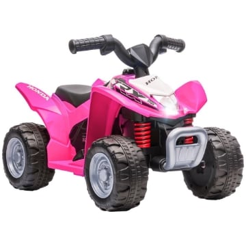 QUAD ELETTRICO PER BAMBINI 18-36 MESI CON LUCI LED, CLACSON E PEDALI, 65.5X38.5X43.5 CM, ROSA