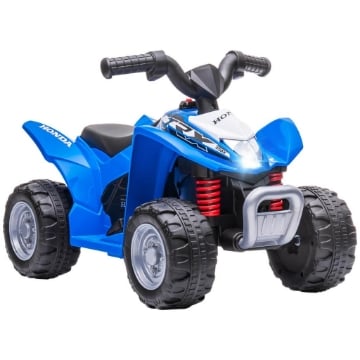 QUAD ELETTRICO PER BAMBINI 18-36 MESI CON LUCI LED, CLACSON E PEDALI, 65.5X38.5X43.5 CM, BLU