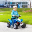 QUAD ELETTRICO PER BAMBINI 18-36 MESI CON LUCI LED, CLACSON E PEDALI, 65.5X38.5X43.5 CM, BLU