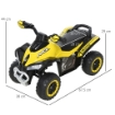 QUAD PER BAMBINI 18-36 MESI A SPINTA MANUALE CON SUOI INTEGRATI, IN PP E METALLO, 44X67.5X38 CM, GIALLO