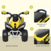 QUAD PER BAMBINI 18-36 MESI A SPINTA MANUALE CON SUOI INTEGRATI, IN PP E METALLO, 44X67.5X38 CM, GIALLO