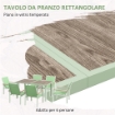 SET DA GIARDINO CON TAVOLO RETTANGOLARE E 6 SEDIE CON BRACCIOLI IN TESSUTO A RETE E ACCIAIO, VERDE