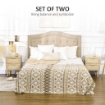 SET 2 COMODINI PER CAMERA DA LETTO STILE BOHO CON 2 CASSETTI, 40X40X56CM, LEGNO NATURALE