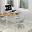 SEDIA DA UFFICIO ERGONOMICA E RECLINABILE AD ALTEZZA REGOLABILE CON 5 ROTELLE, 55X48X82.5-94.5 CM, GRIGIA