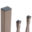 RECINZIONE PER GIARDINO A LARGHEZZA REGOLABILE, IN METALLO E ALLUMINIO, 300X31X103.5 CM, MARRONE SCURO