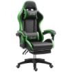 SEDIA DA GAMING CON ALTEZZA REGOLABILE E SCHIENALE RECLINABILE, 65X65X121-129 CM, NERO E VERDE