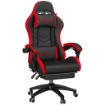 SEDIA DA GAMING CON ALTEZZA REGOLABILE E SCHIENALE RECLINABILE, 65X65X121-129 CM, NERO E ROSSO