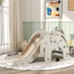 SCIVOLO PER BAMBINI DA INTERNO 3 IN 1 CON CANESTRO E DESIGN A ELEFANTE, ETÓ 1-3 ANNI, BIANCO CREMA