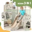 SCIVOLO PER BAMBINI DA INTERNO 3 IN 1 CON CANESTRO E DESIGN A ELEFANTE, ETÓ 1-3 ANNI, BIANCO CREMA