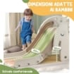 SCIVOLO PER BAMBINI DA INTERNO 3 IN 1 CON CANESTRO E DESIGN A ELEFANTE, ETÓ 1-3 ANNI, BIANCO CREMA